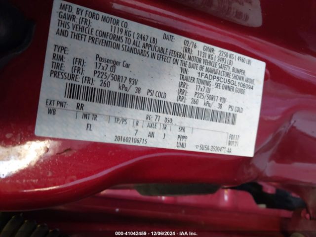 1FADP5CU5GL106094 Ford C-max Energi Sel