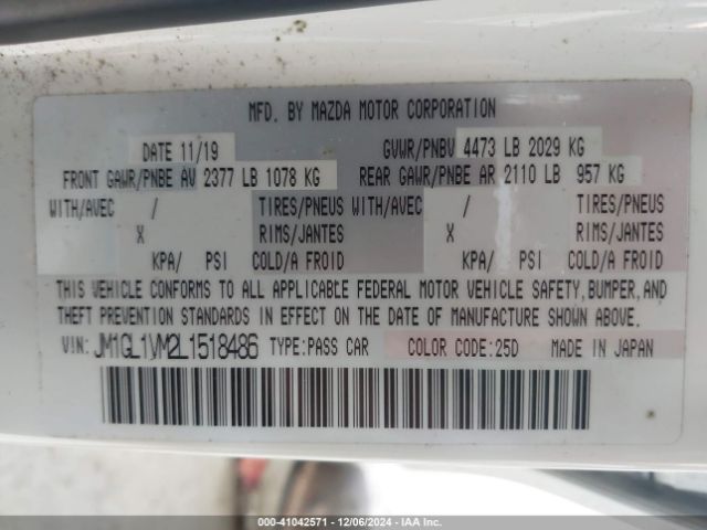 JM1GL1VM2L1518486 Mazda Mazda6 Touring