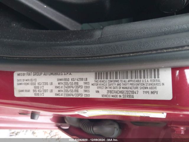 ZFBCFACH6EZ021847 Fiat 500l Lounge