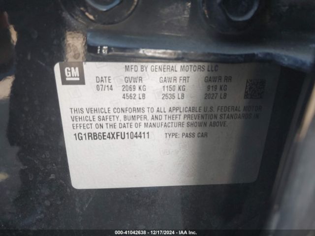 1G1RB6E4XFU104411 Chevrolet Volt