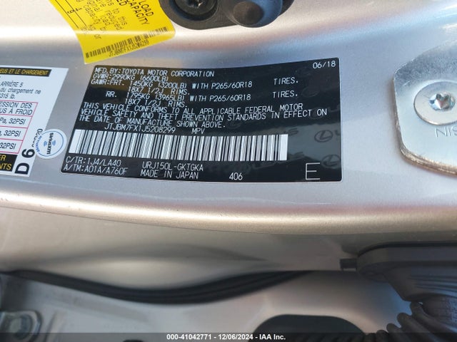 JTJBM7FX1J5208299 Lexus GX 460