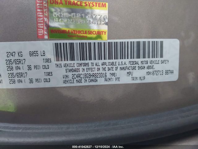 2C4RC1BG9HR823316 Chrysler Pacifica Touring-l