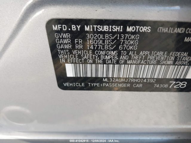 2024 MITSUBISHI MIRAGE ML32AUHJ7RH014392 Photo 8