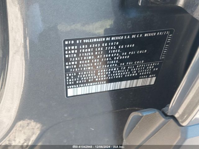 3VV5X7B2XRM003346 Volkswagen Taos 1.5t S