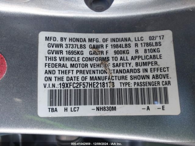 19XFC2F57HE218178 Honda Civic Lx