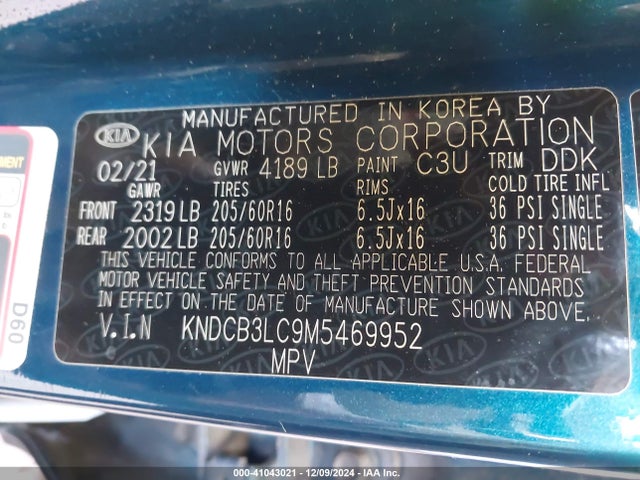 KIA Niro Lxs 2021 KNDCB3LC9M5469952 Image 9