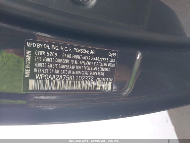 WP0AA2A75KL102372 Porsche PANAMERA 4