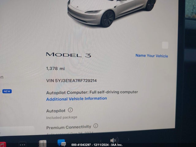 2024 TESLA MODEL 3 5YJ3E1EA7RF729214 Photo 6