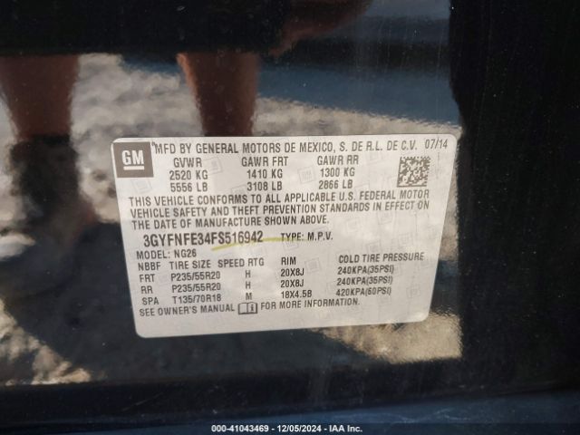 3GYFNFE34FS516942 Cadillac Srx Performance Collection