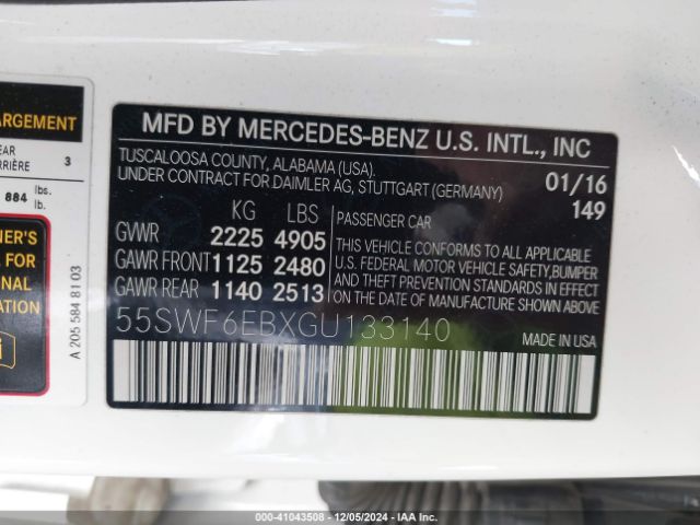 2016 MERCEDES-BENZ C 450 AMG 55SWF6EBXGU133140 Photo 8