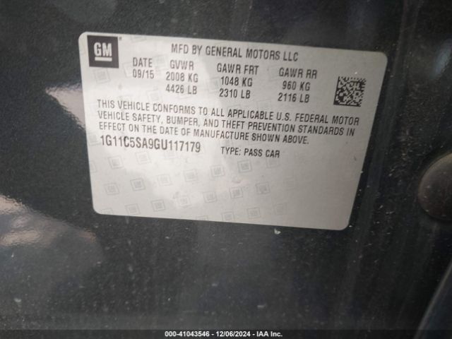 1G11C5SA9GU117179 Chevrolet Malibu Limited Lt