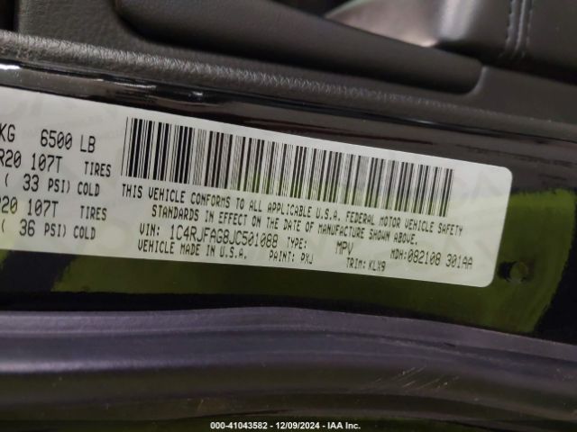 1C4RJFAG8JC501088 Jeep Grand Cherokee Altitude 4x4