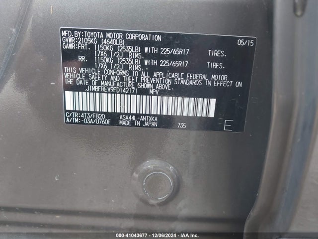 Toyota RAV4 LE 2015 JTMBFREV9FD142171 Image 9