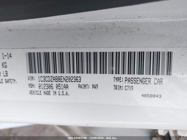 Dodge AVENGER SE 2014 1C3CDZAB8EN202363 Image 9