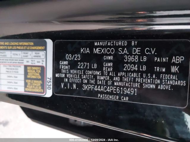 3KPF44AC4PE619491 KIA FORTE GT