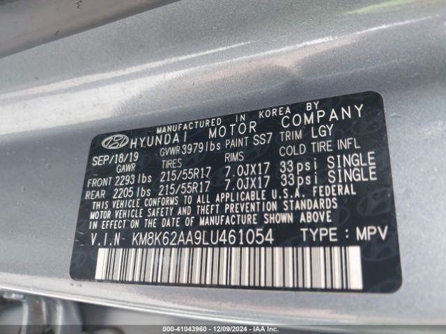KM8K62AA9LU461054 Hyundai Kona Sel Plus