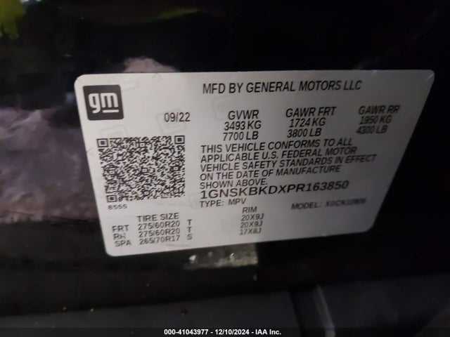1GNSKBKDXPR163850 Chevrolet Suburban 4wd Ls