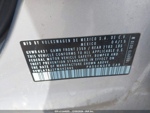 3VWLA7AJ2FM342885 Volkswagen Jetta 2.0l Tdi Sel