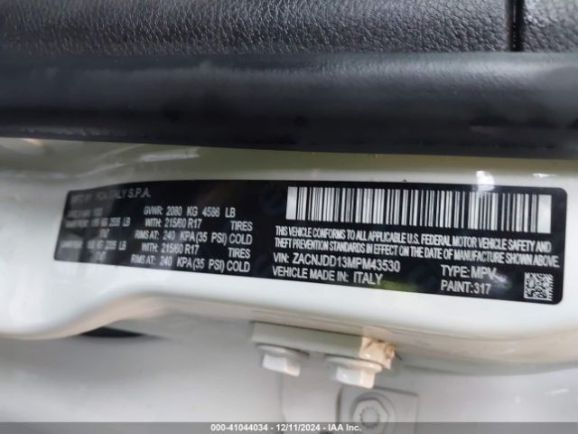 ZACNJDD13MPM43530 Jeep Renegade Limited 4x4
