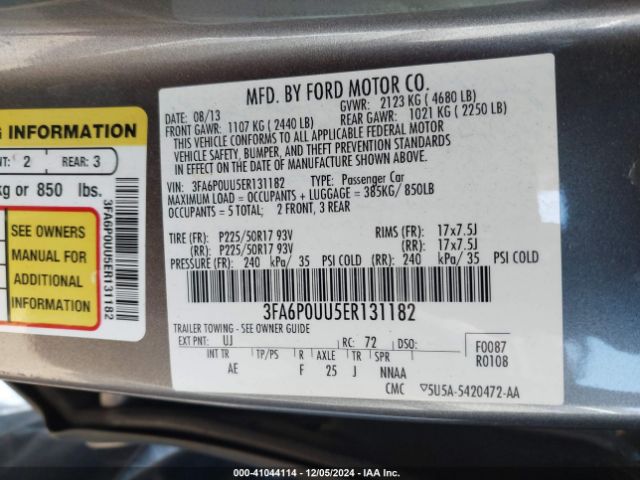 3FA6P0UU5ER131182 Ford Fusion Hybrid S