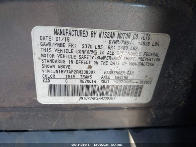 JN1BV7AP2FM338387 Infiniti Q50 Premium