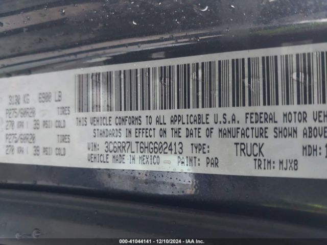3C6RR7LT6HG602413 RAM 1500 Big Horn  4x4 5'7 Box