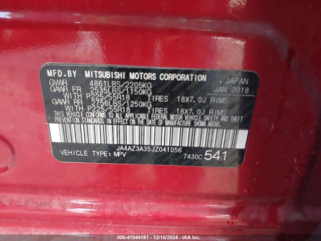JA4AZ3A35JZ041056 Mitsubishi Outlander Se