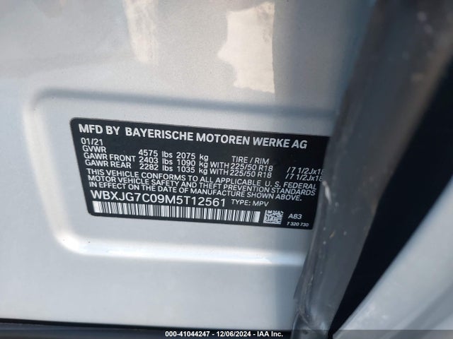 WBXJG7C09M5T12561 BMW X1 Sdrive28i
