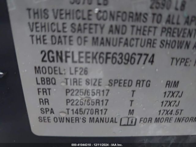 2GNFLEEK6F6396774 Chevrolet EQUINOX LS