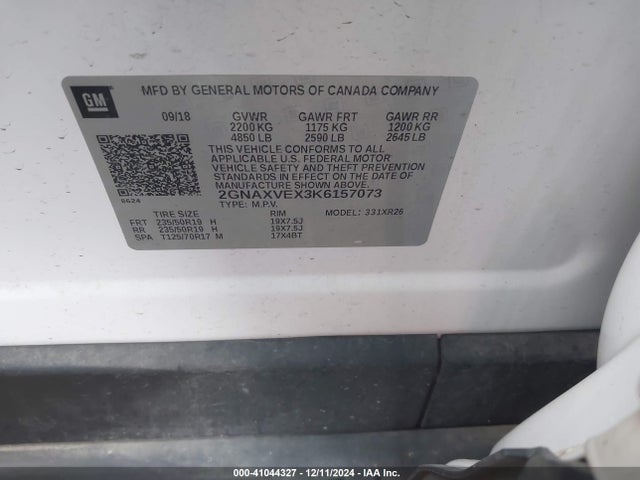 Chevrolet EQUINOX LT 2019 2GNAXVEX3K6157073 Image 9