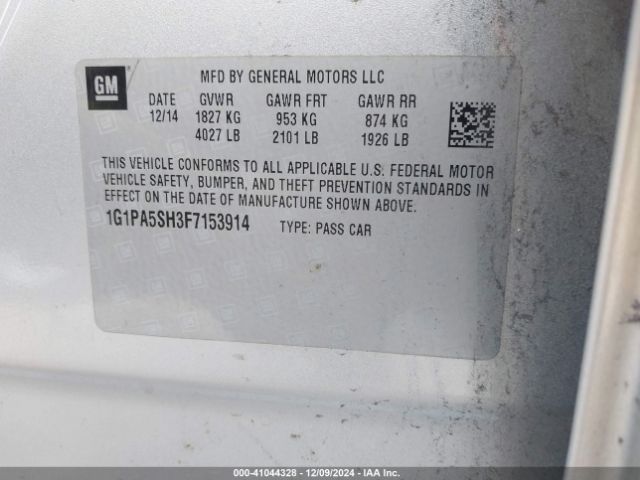 1G1PA5SH3F7153914 Chevrolet Cruze Ls Auto
