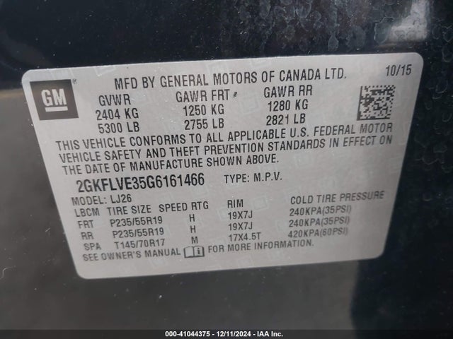 2GKFLVE35G6161466 GMC Terrain Denali
