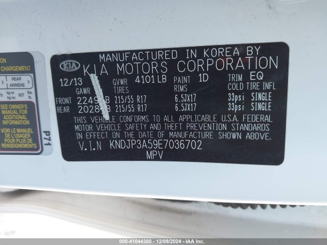 KNDJP3A59E7036702 KIA SOUL +