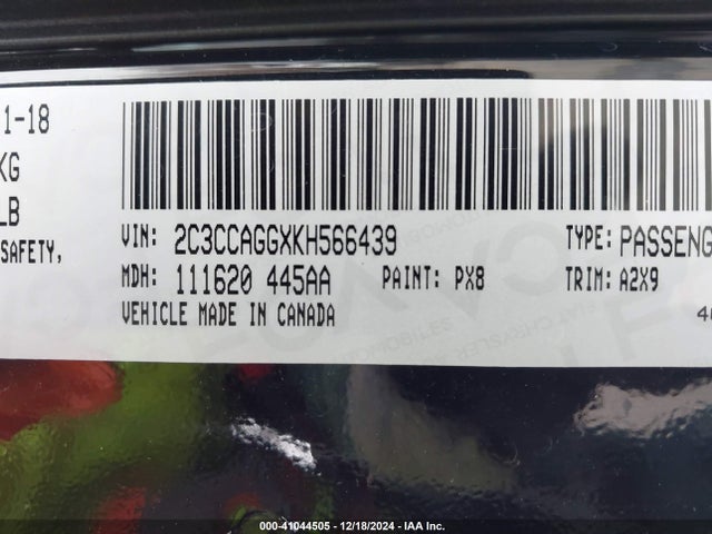 2C3CCAGGXKH566439 Chrysler 300 300s Awd
