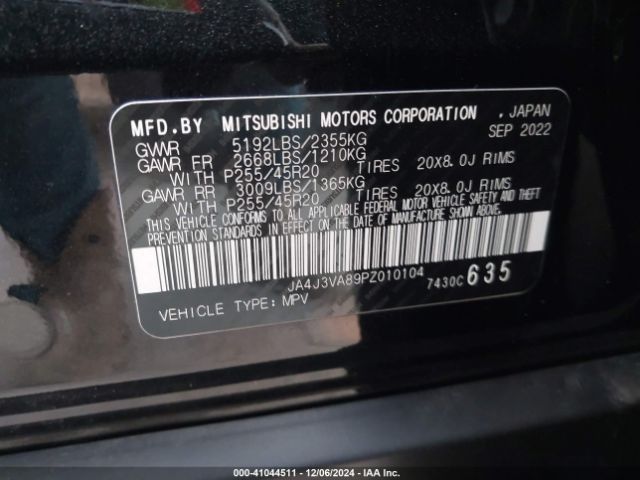 2023 MITSUBISHI OUTLANDER JA4J3VA89PZ010104 Photo 8