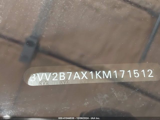 3VV2B7AX1KM171512 Volkswagen Tiguan 2.0t Se/2.0t Sel/2.0t Sel R-line/2.0t Sel R-line Black