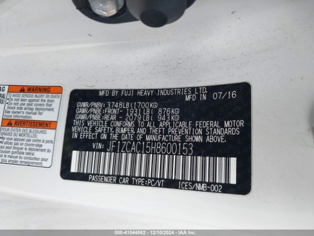 JF1ZCAC15H8600153 Subaru Brz Limited