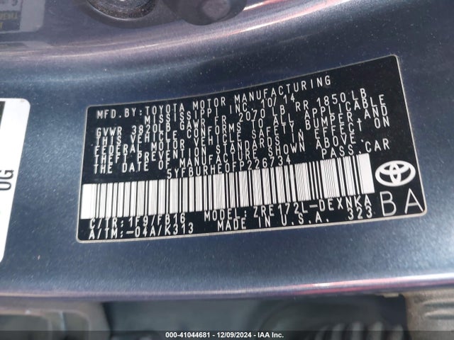 Toyota Corolla Le Plus 2015 5YFBURHE0FP226734 Image 9