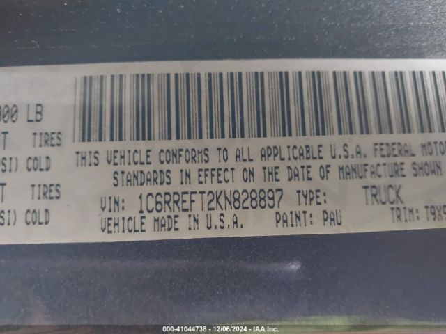 1C6RREFT2KN828897 RAM 1500 Big Horn/lone Star  4x2 5'7 Box