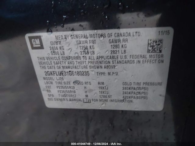 2GKFLUE31G6180235 GMC Terrain Slt
