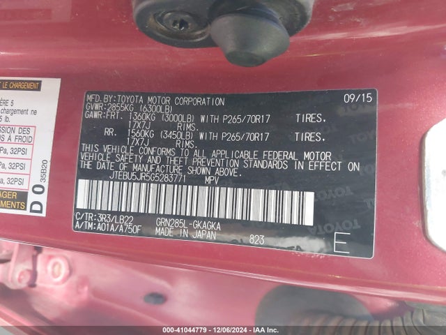 Toyota 4runner Sr5 Premium 2016 JTEBU5JR5G5283771 Image 9