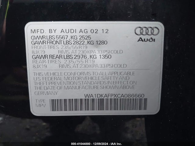 2012 AUDI Q5 WA1DKAFPXCA086660 Photo 8