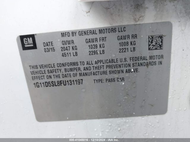 1G11D5SL8FU131197 Chevrolet MALIBU 2LT