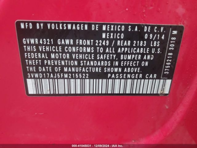 3VWD17AJ5FM215522 Volkswagen Jetta 1.8t Sport