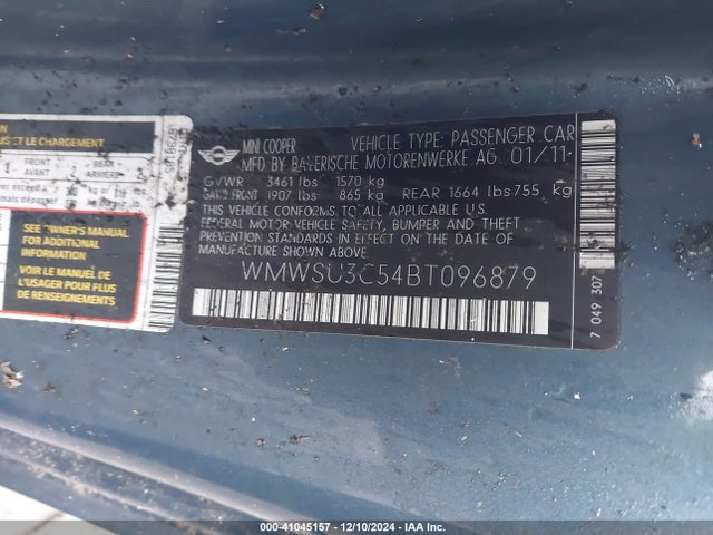 2011 MINI COOPER WMWSU3C54BT096879 Photo 8