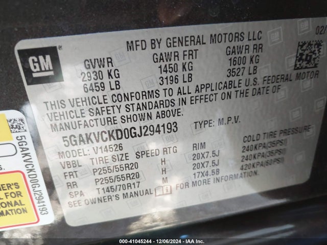 5GAKVCKD0GJ294193 Buick Enclave Premium