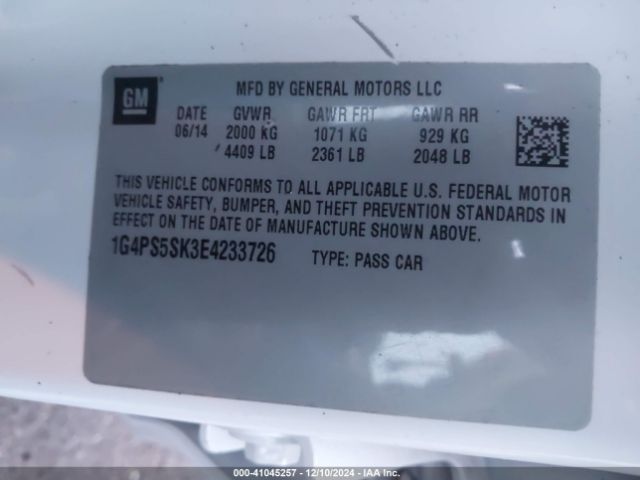 1G4PS5SK3E4233726 Buick Verano Leather Group