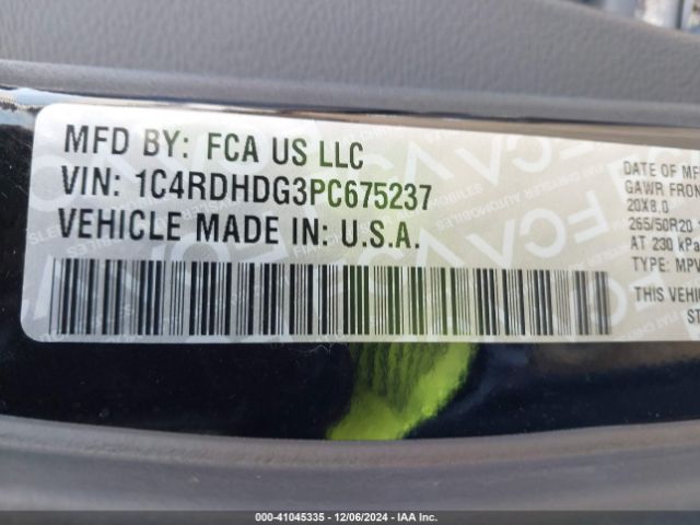 1C4RDHDG3PC675237 Dodge Durango Gt Rwd