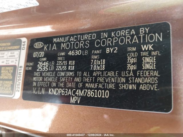 KNDP63AC4M7861010 KIA SPORTAGE S