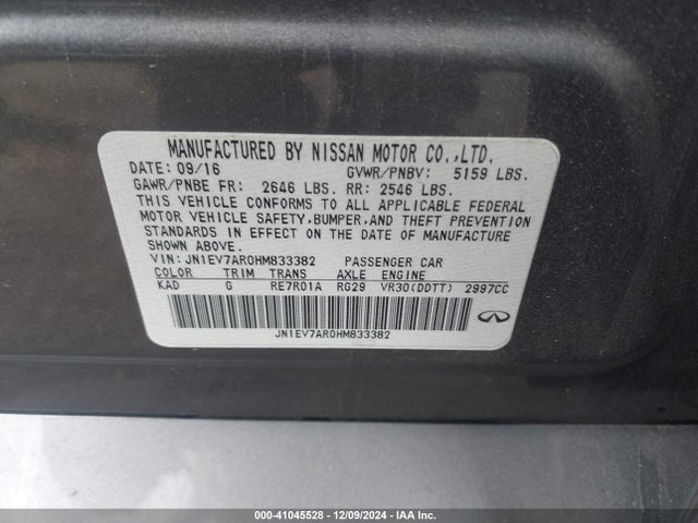 JN1EV7AR0HM833382 Infiniti Q50 3.0t Sport